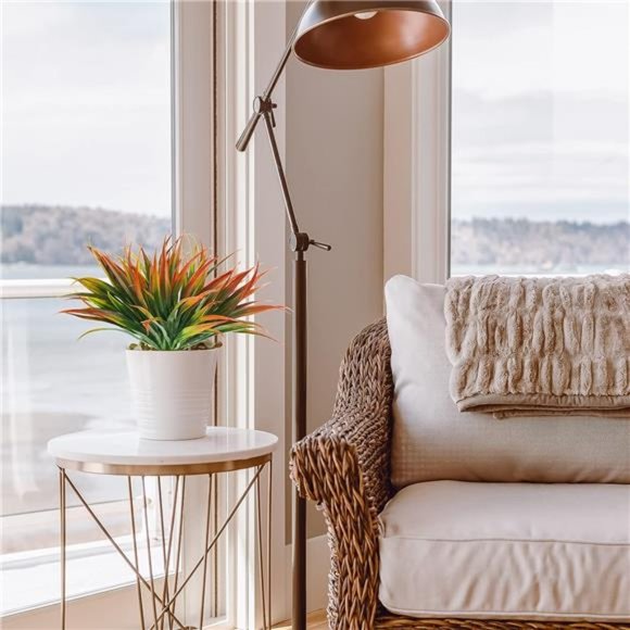 6Pcs Artificial Grass Fake Plants 17.3in Outdoor Plastic Plants UV Resistant - Picture 4 of 6